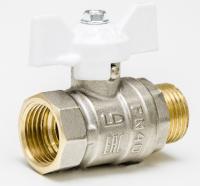 Кран шаровый 1/2" вн-нар (бабочка) LD Pride (white) (00039781)   