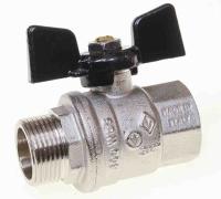 Кран шаровый 3/4" вн/нар (бабочка) Bugatti (стандартный проход) (607)