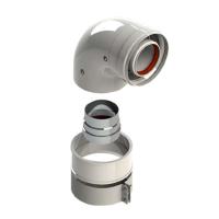 Дымоход отвод 90° подключения 60/100 Royal Thermo Baxi, Beretta, De Dietrich, Viessmann (RTF13.004)