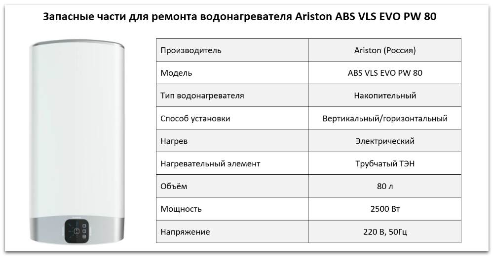 Купить запчасти Ariston ABS VLS EVO PW 80 в Улан-Удэ