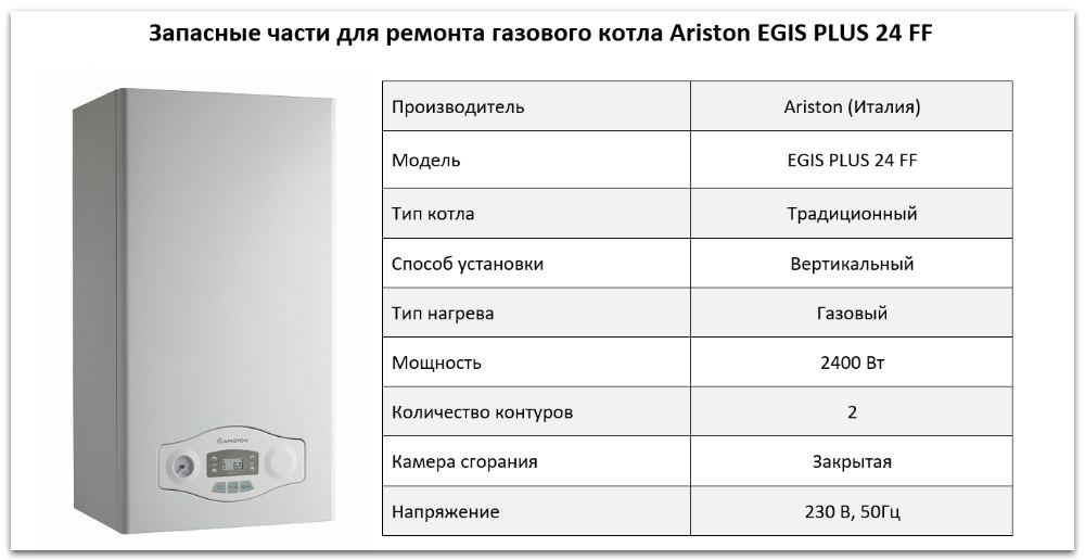 Купить запчасти Ariston EGIS PLUS 24 FF в Улан-Удэ