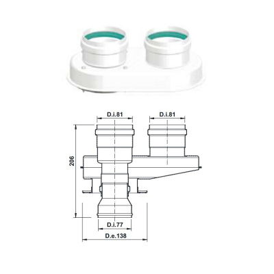 Адаптер для котла FERROLI Vitabel любой мощности, комплект (ADAPTvitabel)