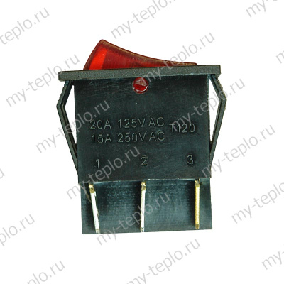 Выключатель для водонагревателя 2-клавишный с подсветкой без колпачка (66135)